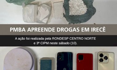 PMBA apreende mais de 2 kg de drogas e prende suspeito em Irecê