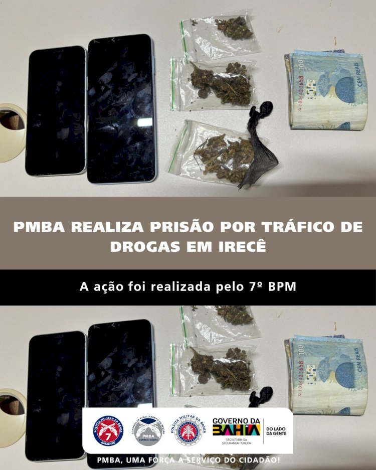 Polícia Militar prende suspeito de tráfico de drogas em Irecê