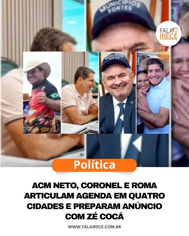 ACM Neto, Coronel e Roma articulam agenda em quatro cidades e preparam anúncio com Zé Cocá