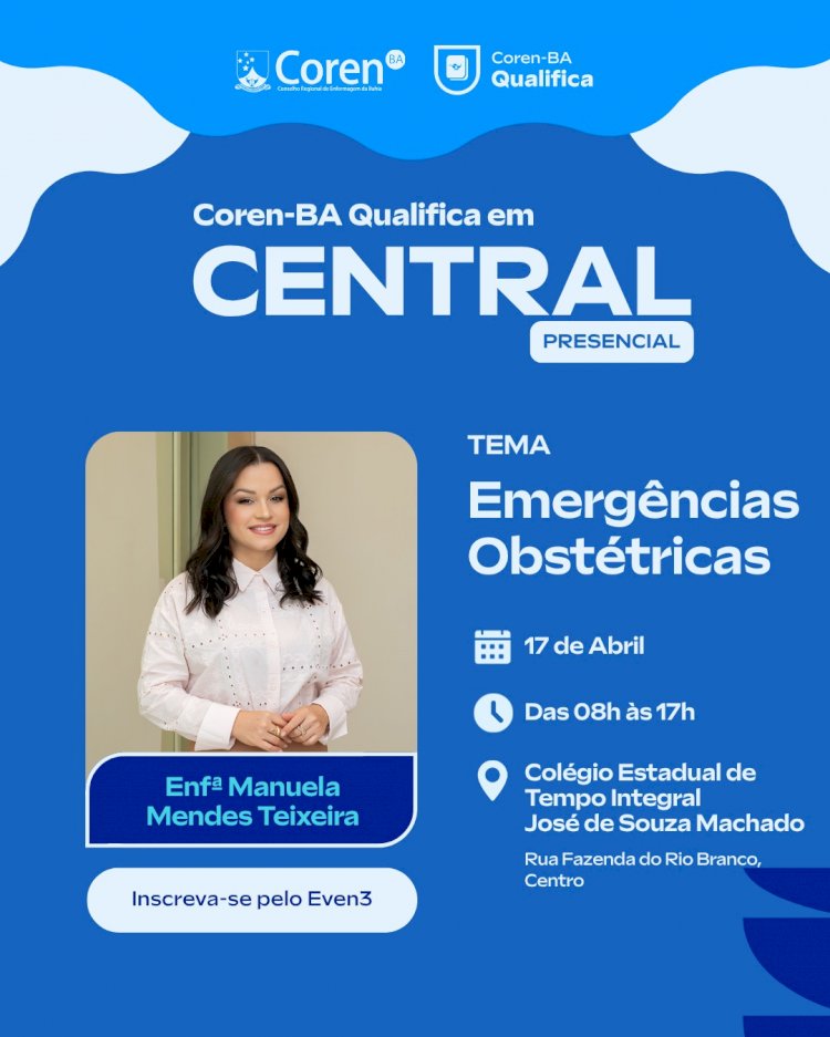 Curso gratuito sobre emergências obstétricas será realizado em Central para profissionais de Enfermagem